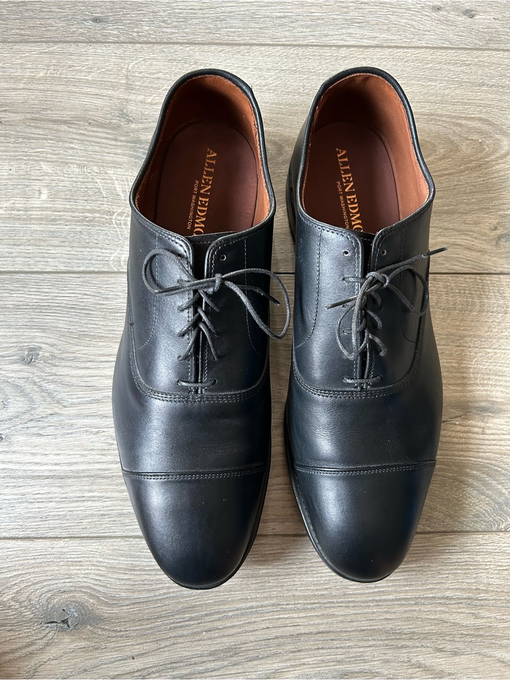 ALLEN  EDMONDS BENCH WELT PORT WASHINGTON BLACK LEATHER DRESS SHOES Size 13